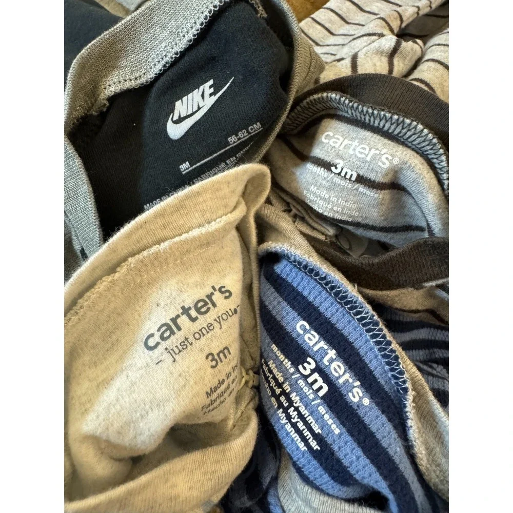 Carters‎ Nike Baby Boy 3 Months Footed Sleepers Pajamas Outfits Clothes Lot Logo